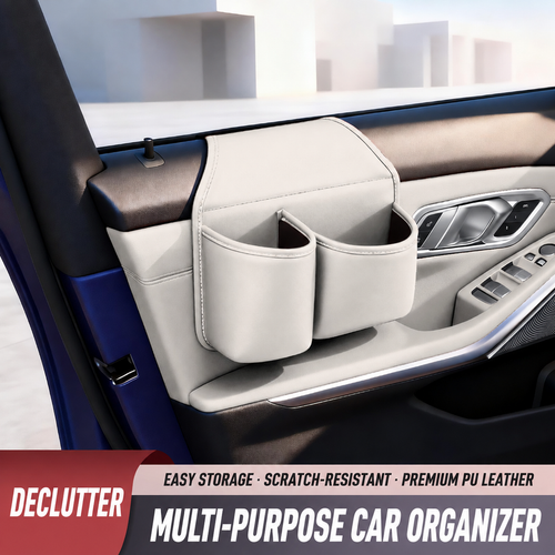 Leather Car Door Storage Pocket Organizer