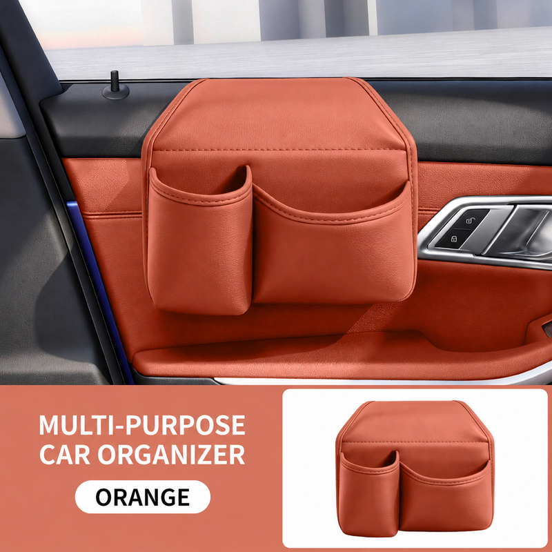 Leather Car Door Storage Pocket Organizer