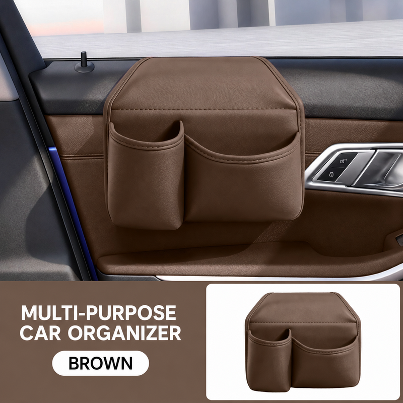Leather Car Door Storage Pocket Organizer