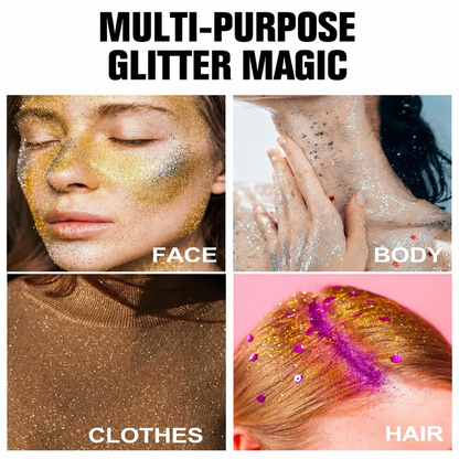 2 PCS Shimmer Glow Face & Body Glitter Spray