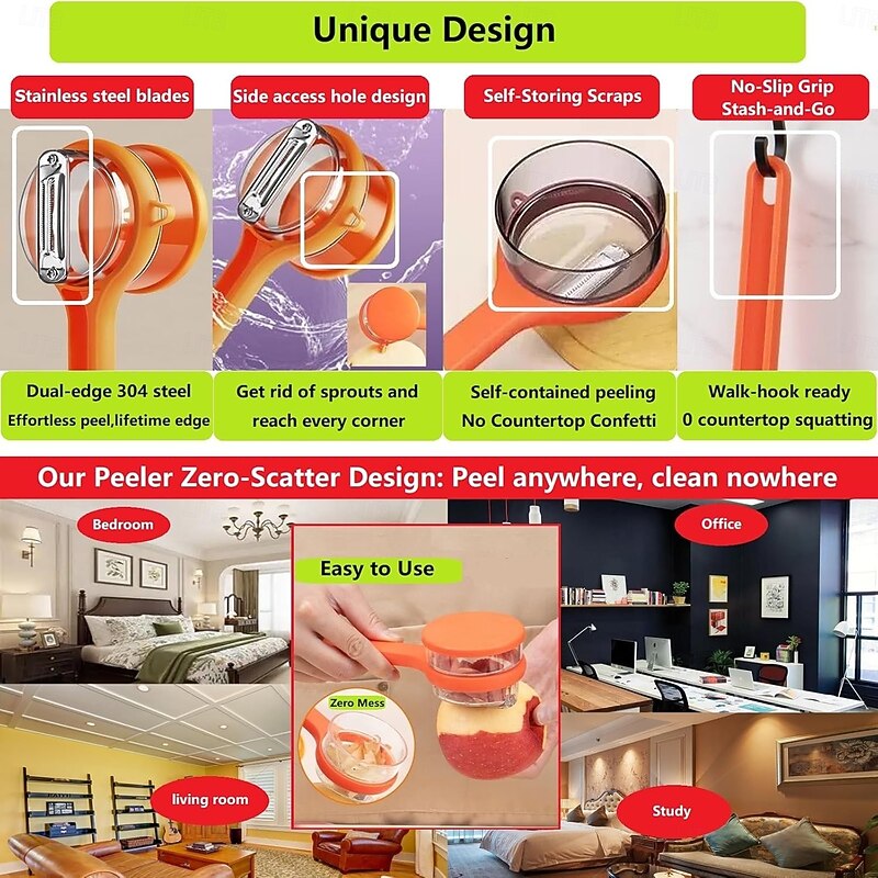 2Pcs Upgraded Ergonomic Vegetable Peeler