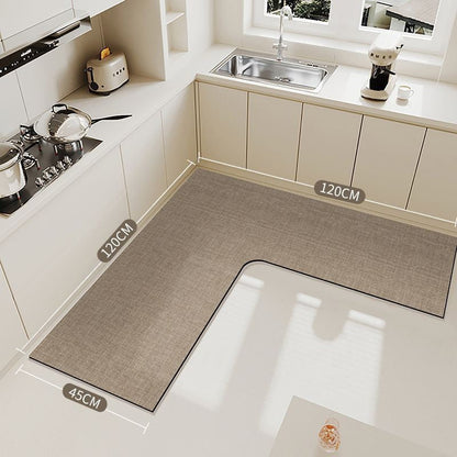 🍳💧L-Shape Diatomite Kitchen Corner Mat | Quickly Absorbs Water and Oil🧽