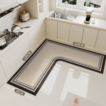 🍳💧L-Shape Diatomite Kitchen Corner Mat | Quickly Absorbs Water and Oil🧽
