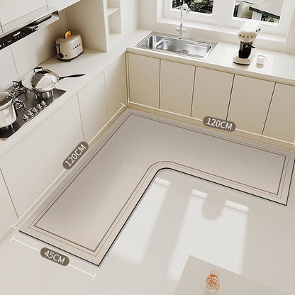 🍳💧L-Shape Diatomite Kitchen Corner Mat | Quickly Absorbs Water and Oil🧽