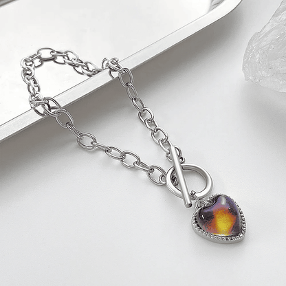 MoodShift Color-Changing Heart Necklace & Bracelet Set