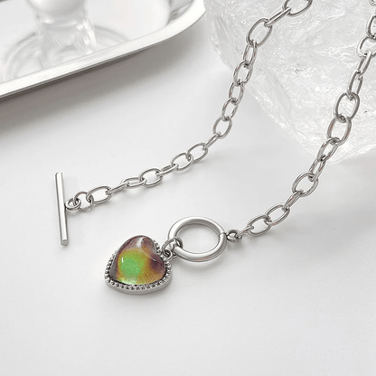 MoodShift Color-Changing Heart Necklace & Bracelet Set