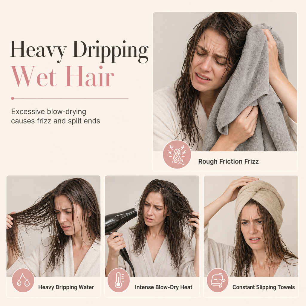 Bubble Plush Hair Towel Wrap – Quick-Dry & Super Absorbent