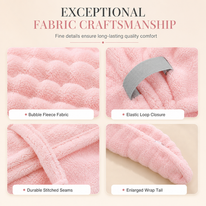 Bubble Plush Hair Towel Wrap – Quick-Dry & Super Absorbent