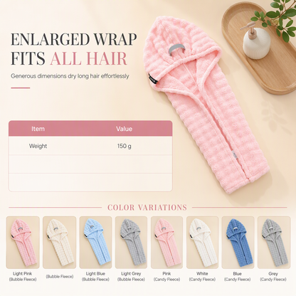 Bubble Plush Hair Towel Wrap – Quick-Dry & Super Absorbent