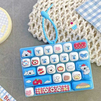 26-Key Mini Mechanical Keyboard Fidget Toy Keychain
