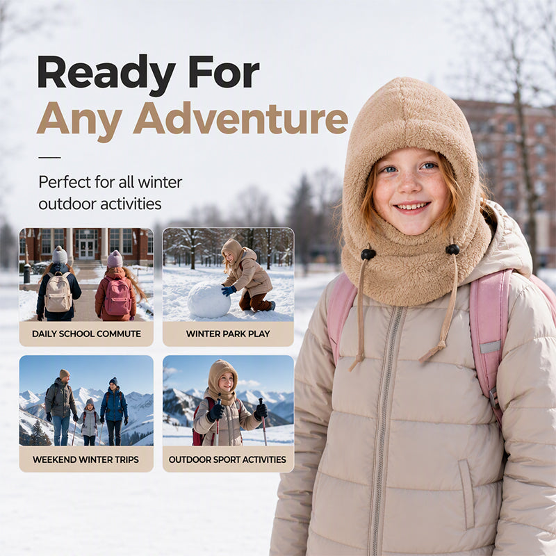 Kids' Cozy Fleece Hooded Scarf