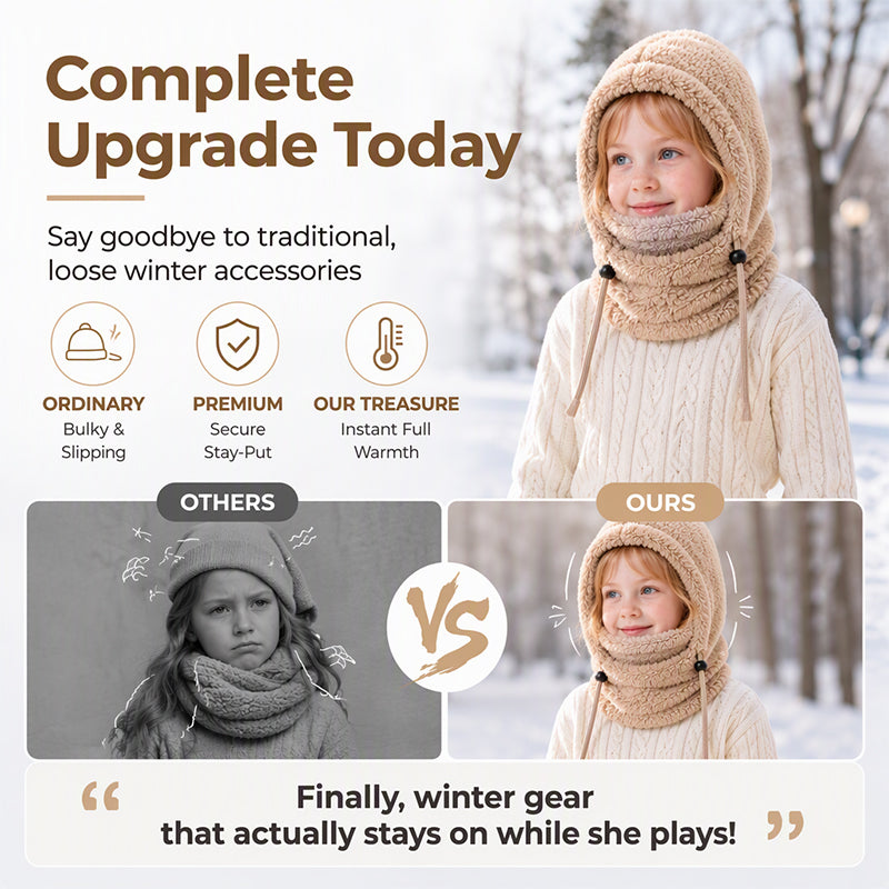 Kids' Cozy Fleece Hooded Scarf