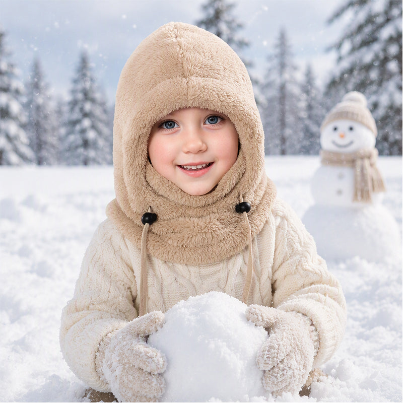 Kids' Cozy Fleece Hooded Scarf