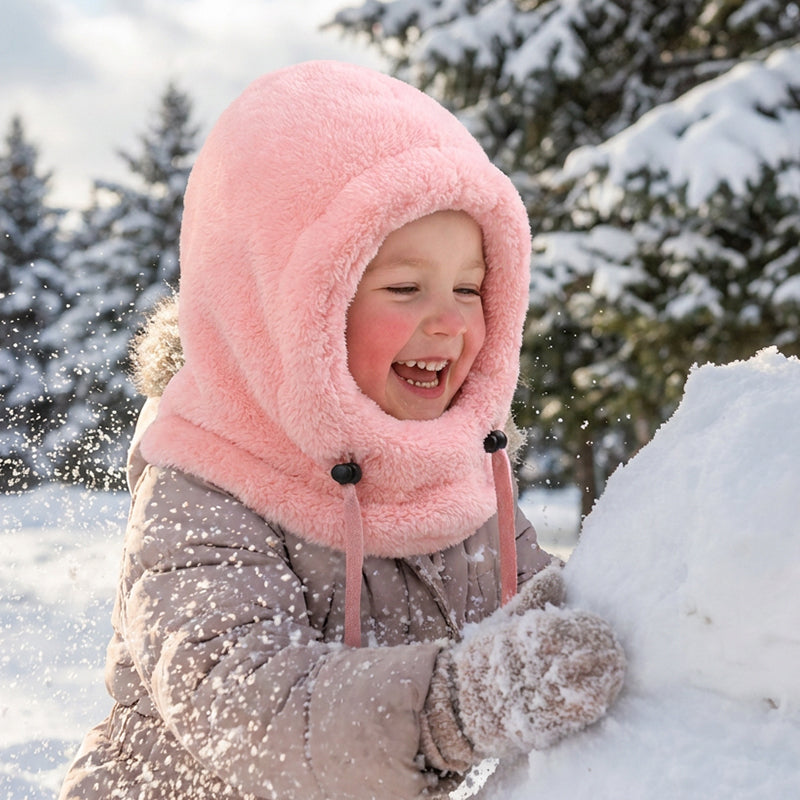 Kids' Cozy Fleece Hooded Scarf