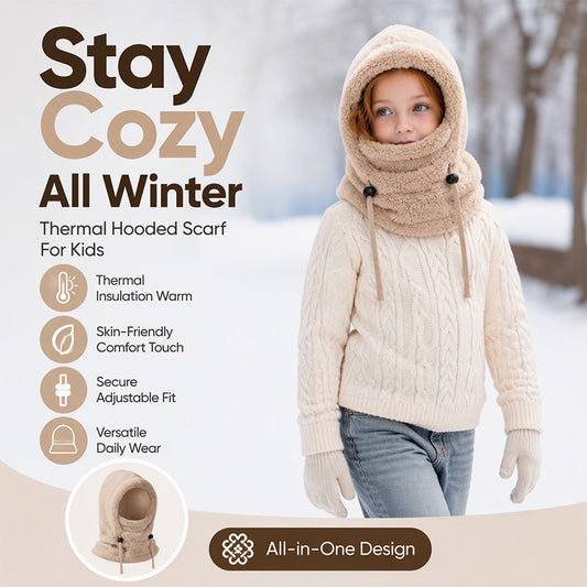 Kids' Cozy Fleece Hooded Scarf
