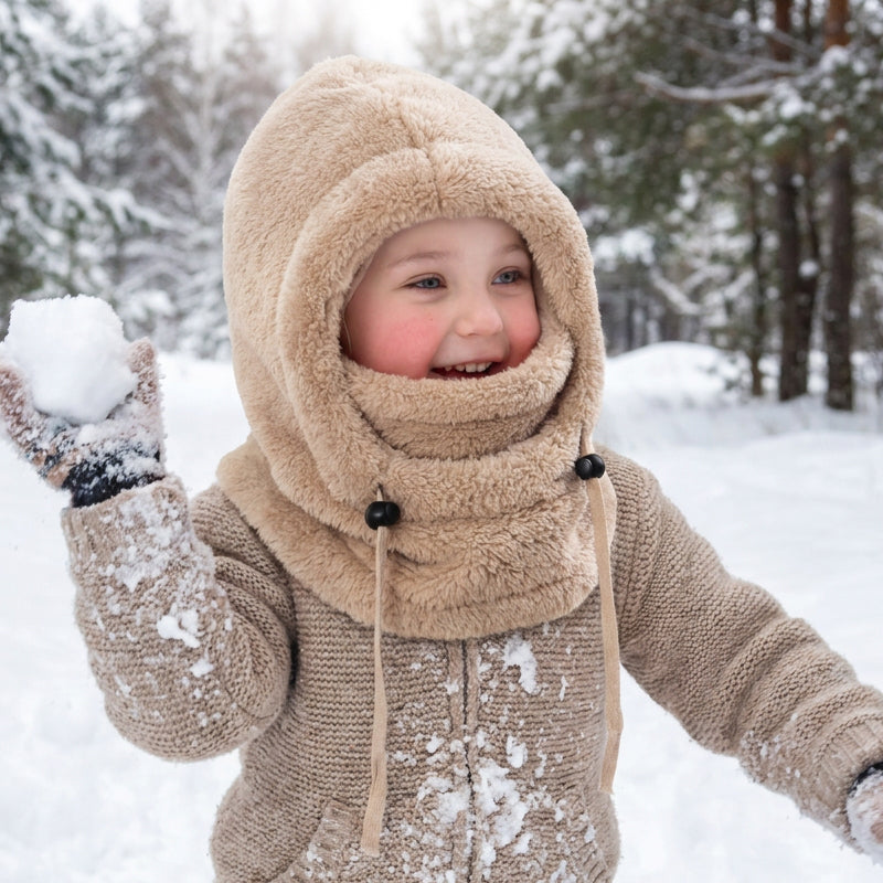 Kids' Cozy Fleece Hooded Scarf