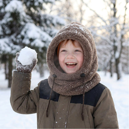 Kids' Cozy Fleece Hooded Scarf