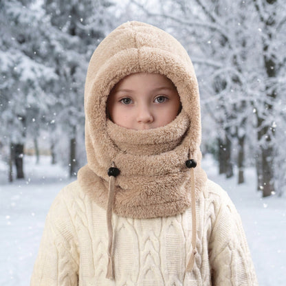 Kids' Cozy Fleece Hooded Scarf