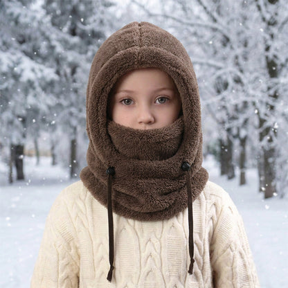 Kids' Cozy Fleece Hooded Scarf